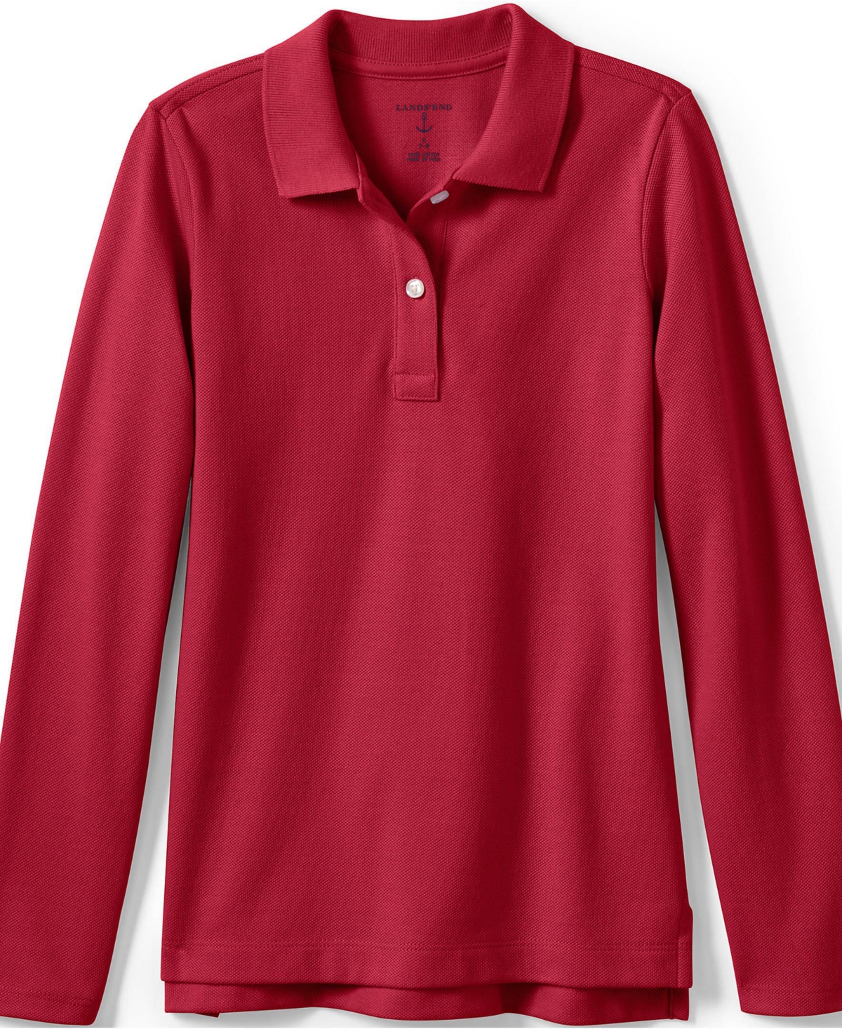 Lands' End Girls Long Sleeve Feminine Fit Mesh Polo Shirt