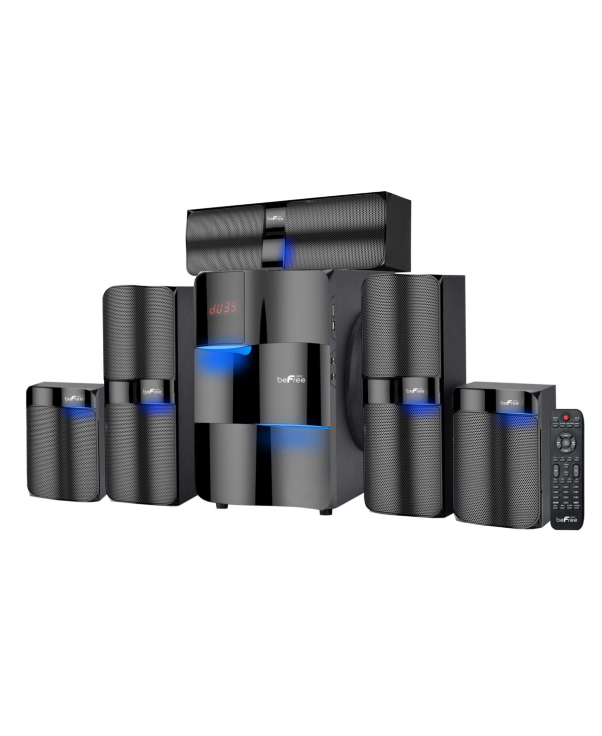 beFree Sound 5.1 Channel Surround Sound Bluetooth Speaker System - Black