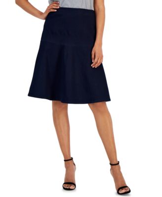 Anne Klein - Women's Stretch Denim Flare Skirt