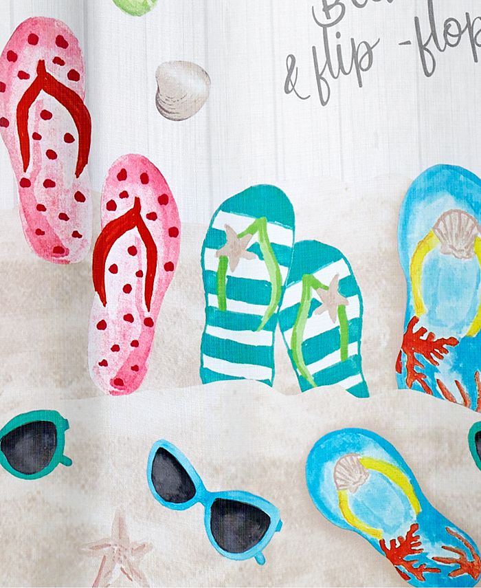 Avanti Beach Mode FlipFlop Motif Resin Shower Curtain, 72" x 72" Macy's