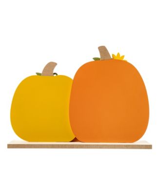 16" L Thanksgiving Wooden Pumpkins Table D&eacute;cor