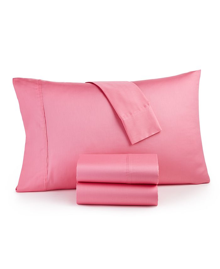 Charter Club Kids Solid Cotton 250Thread Count 4Pc. Sheet Set, Queen