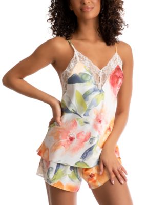Linea Donatella - Women's 2-Pc. Lindsey Garden Satin Pajamas Set
