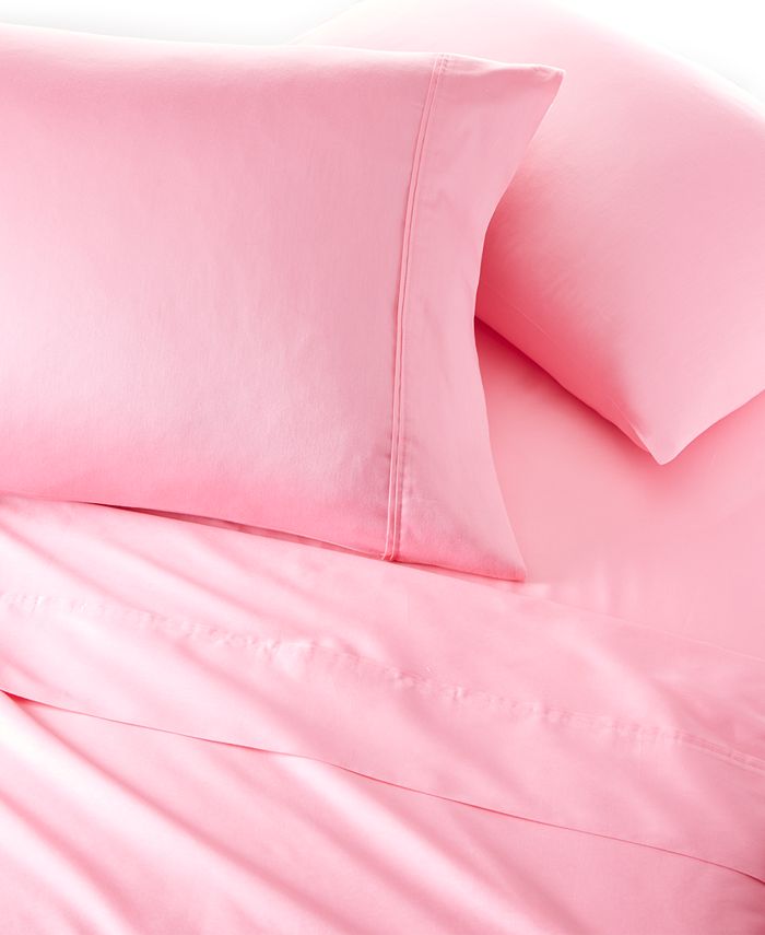 Charter Club Kids Solid Cotton 250Thread Count 4Pc. Sheet Set, Queen