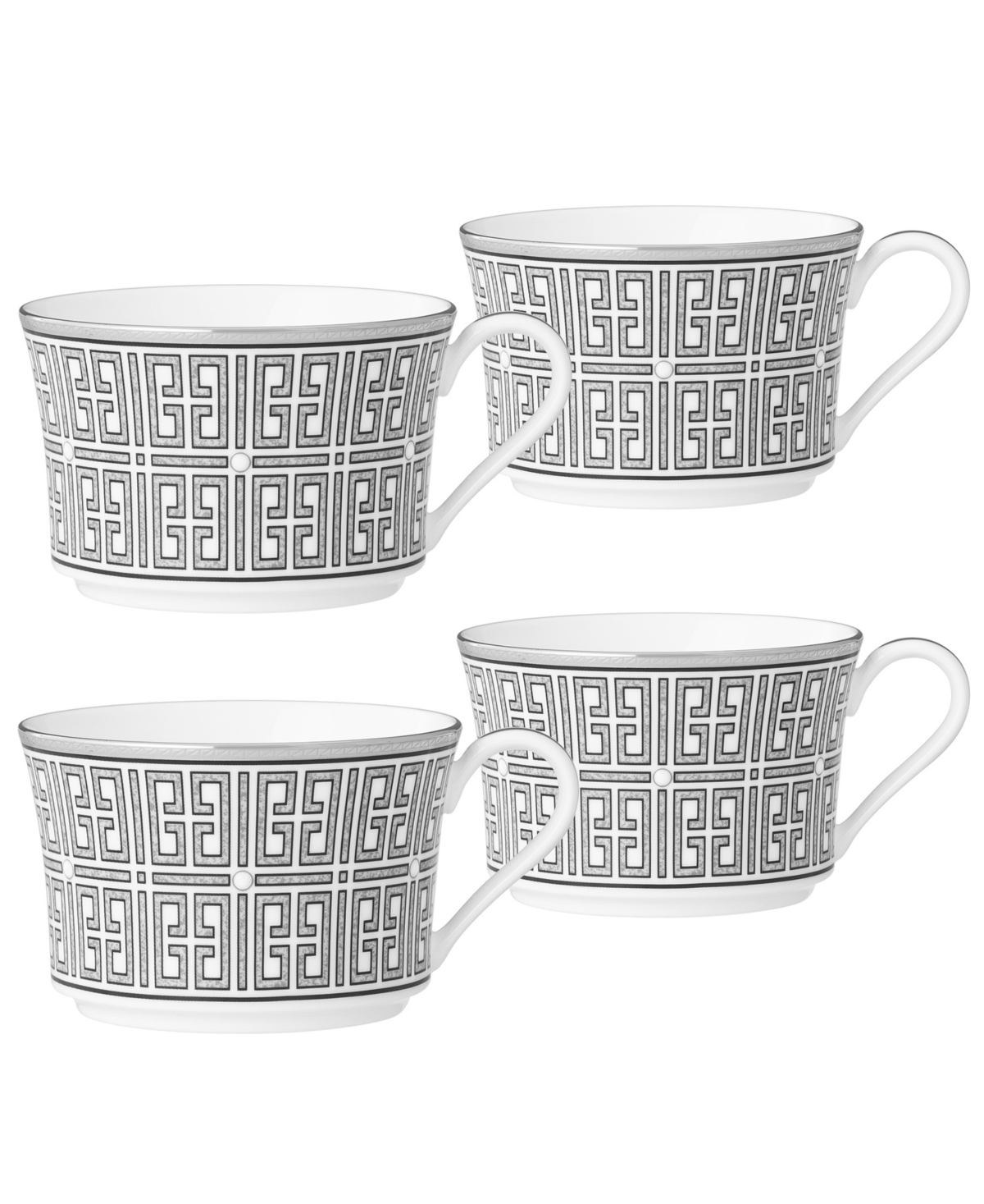 Noritake Infinity Graphite 4 Piece Cup Set, Service For 4 In Graphite