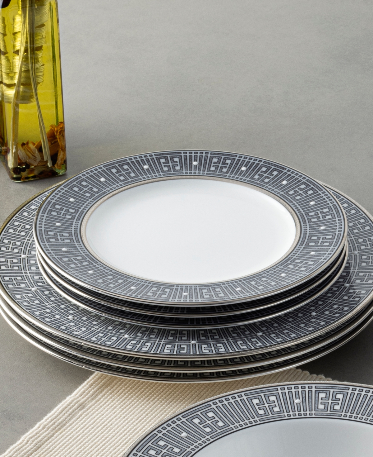 Noritake Infinity Graphite 4 Piece Salad Plate Set, Service For 4 In Graphite