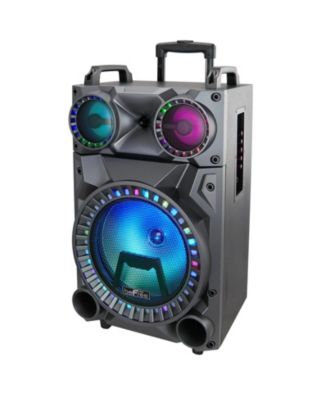 Rechargeable 12 Inch Bluetooth Portable Party Speaker with Party Lights, FM Radio and USB/TF Inputs