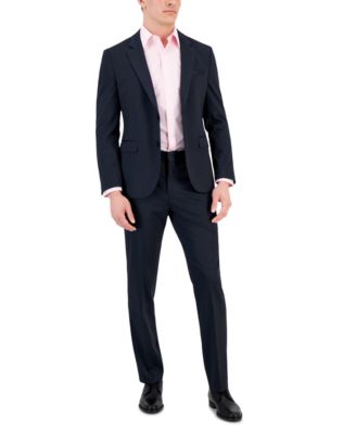 Shop Hugo By  Boss Mens Modern Fit Stretch Navy Mini Check Suit Separates