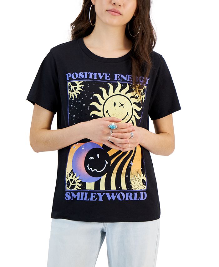 SmileyWorld Juniors' Celestial Graphic Short-Sleeved T-Shirt - Macy's