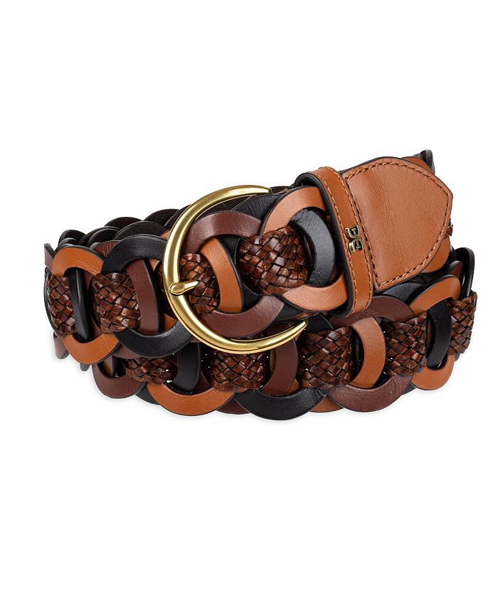Women's Casual Woven Linked Genuine Leather Belt