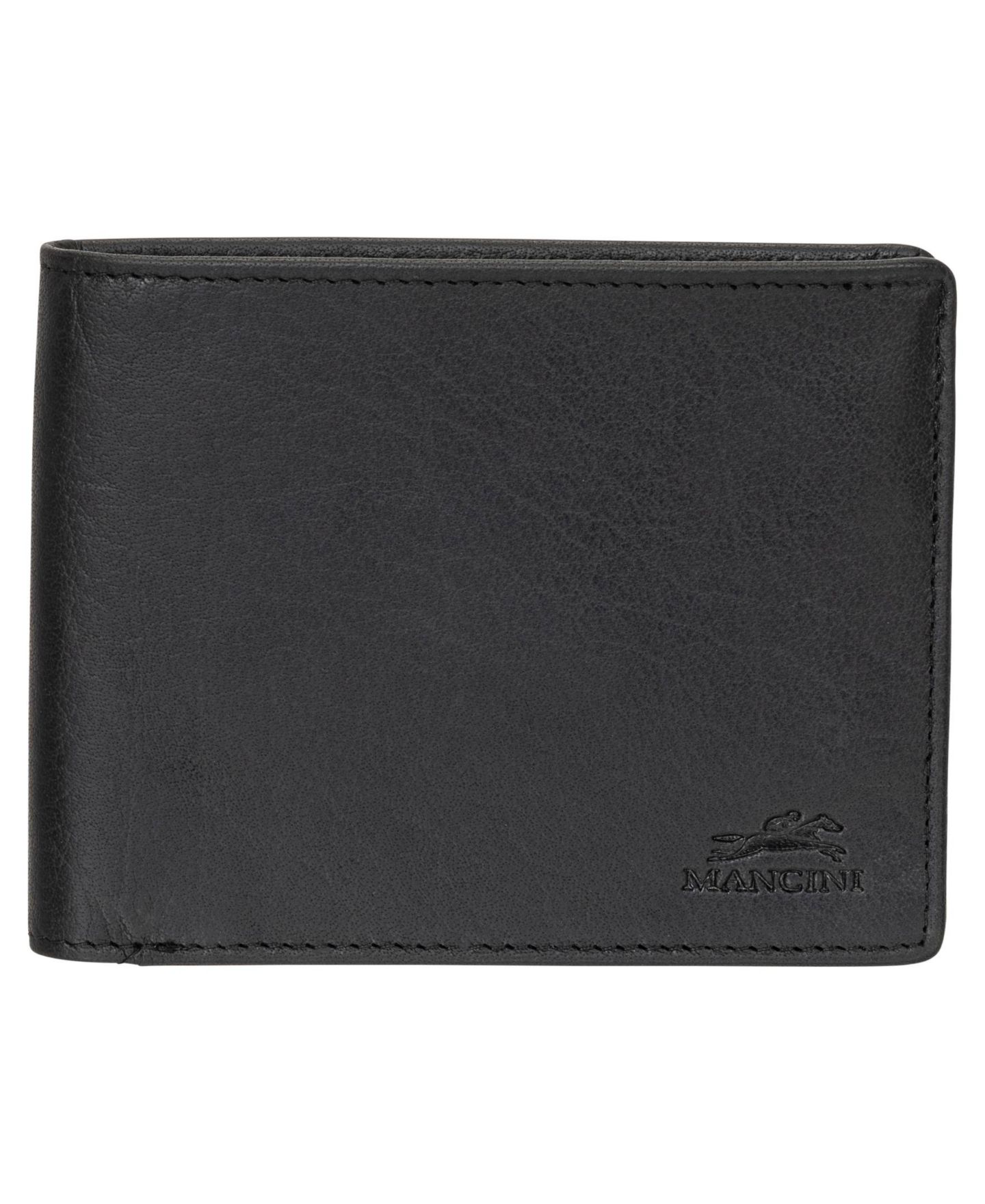 Мужской кошелёк Mancini Buffalo RFID Secure Billfold Wallet, цвет: Чёрный — фото 1