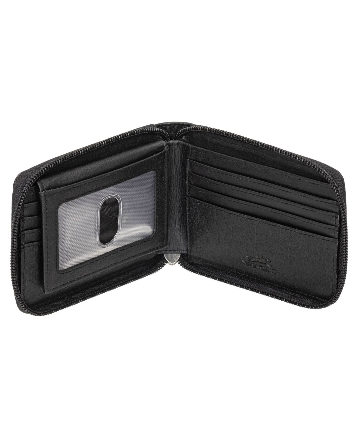 Мужской кошелёк Mancini Buffalo RFID Secure Zippered Billfold Wallet with Removable Passcase, цвет: Чёрный — фото 4
