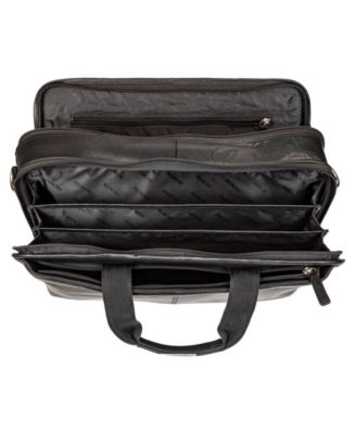 Men's Buffalo Double Compartment Top Zipper 15.6" Laptop and Tablet Briefcase