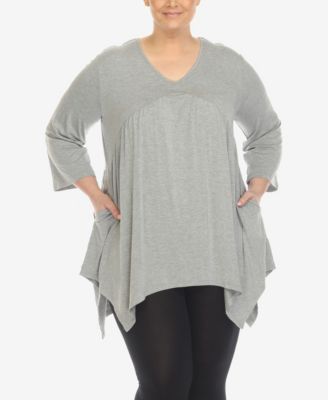 Plus Size Empire Cut V-neck Tunic Top