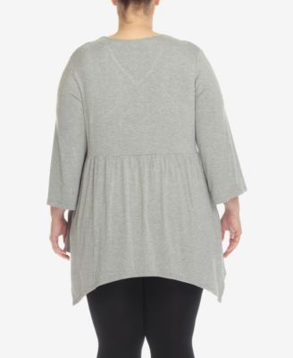 Plus Size Empire Cut V-neck Tunic Top