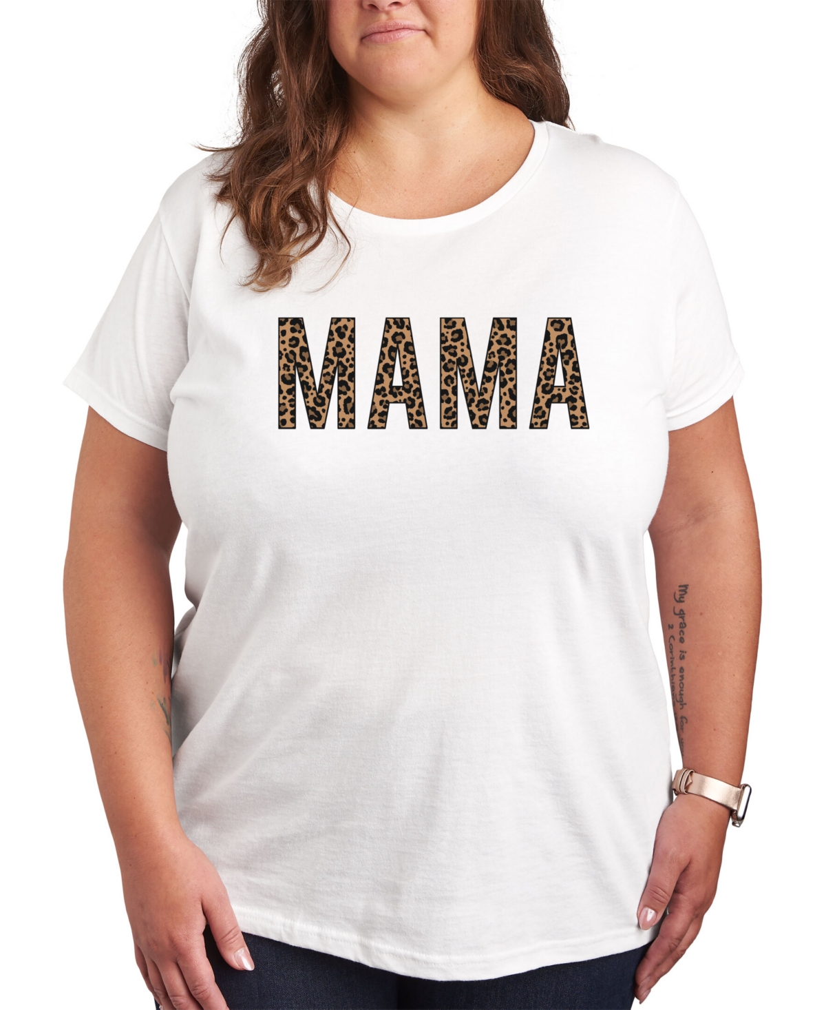Air Waves Plus Size Trendy Graphic T-shirt In White