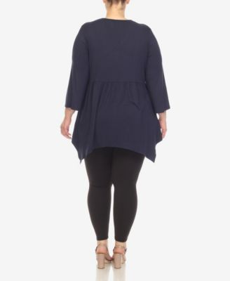 Plus Size Empire Cut V-neck Tunic Top