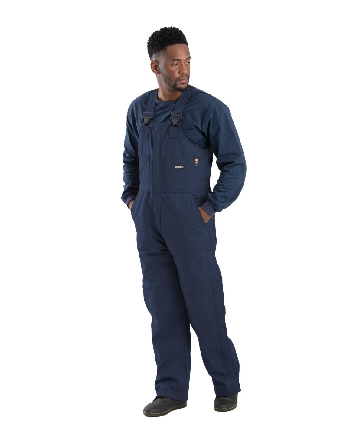 Big & Tall Flame Resistant Duck Insulated Bib Overall - Navy
