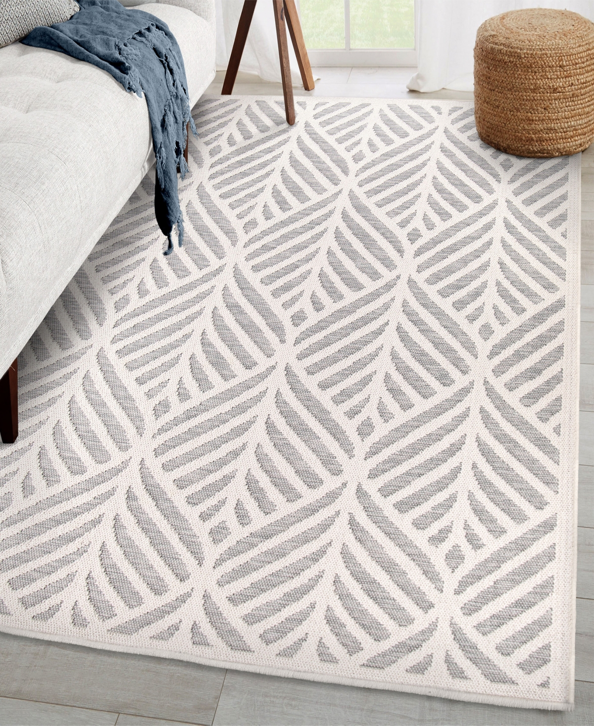 Orian Knitweave Indoor, Outdoor Castaway Area Rug - Ivory