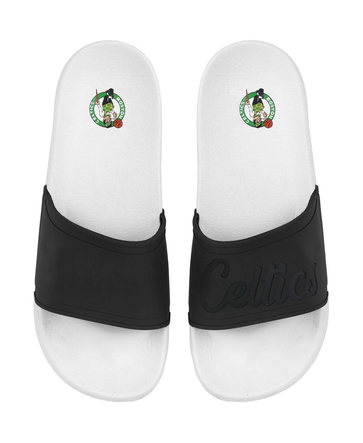 Foco Women's  Boston Celtics Script Wordmark Slide Sandals In White
