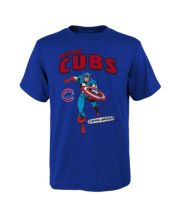 Outerstuff Youth Boys and Girls Heather Charcoal, Royal Chicago Cubs  Cooperstown Collection Raglan Tri-Blend Long Sleeve T-shirt
