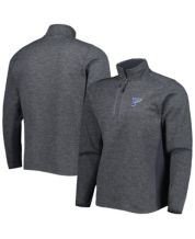 Men's Fanatics Branded Heathered Gray/Blue St. Louis Blues True Classics  Signature Fleece Pullover Hoodie