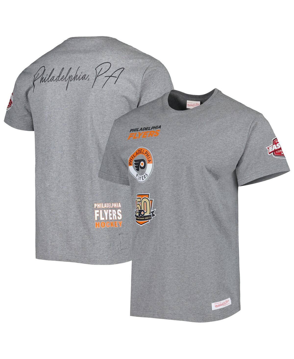 Shop Mitchell & Ness Men's  Heather Gray Philadelphia Flyers City Collection T-shirt