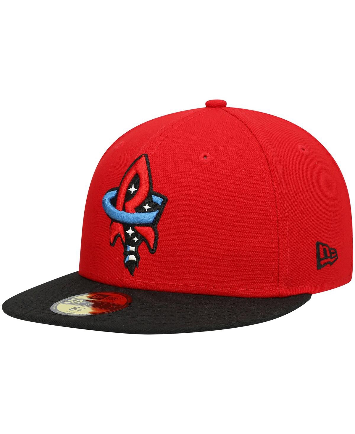 NEW ERA MEN'S NEW ERA RED ROCKET CITY TRASH PANDAS AUTHENTIC COLLECTION TEAM ALTERNATE 59FIFTY FITTED HAT 