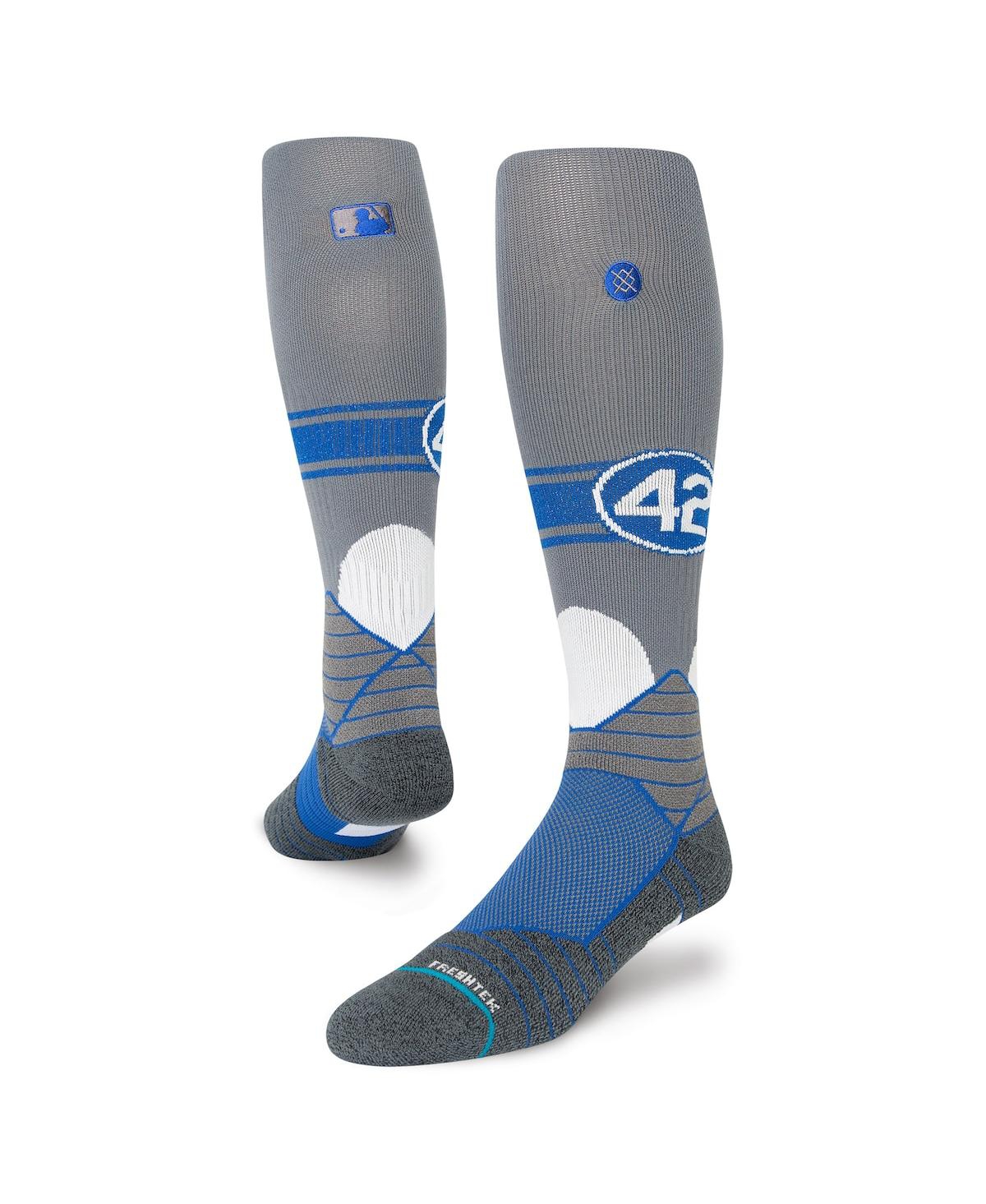 Shop Stance Men's  Jackie Robinson Over The Calf Socks In Gray