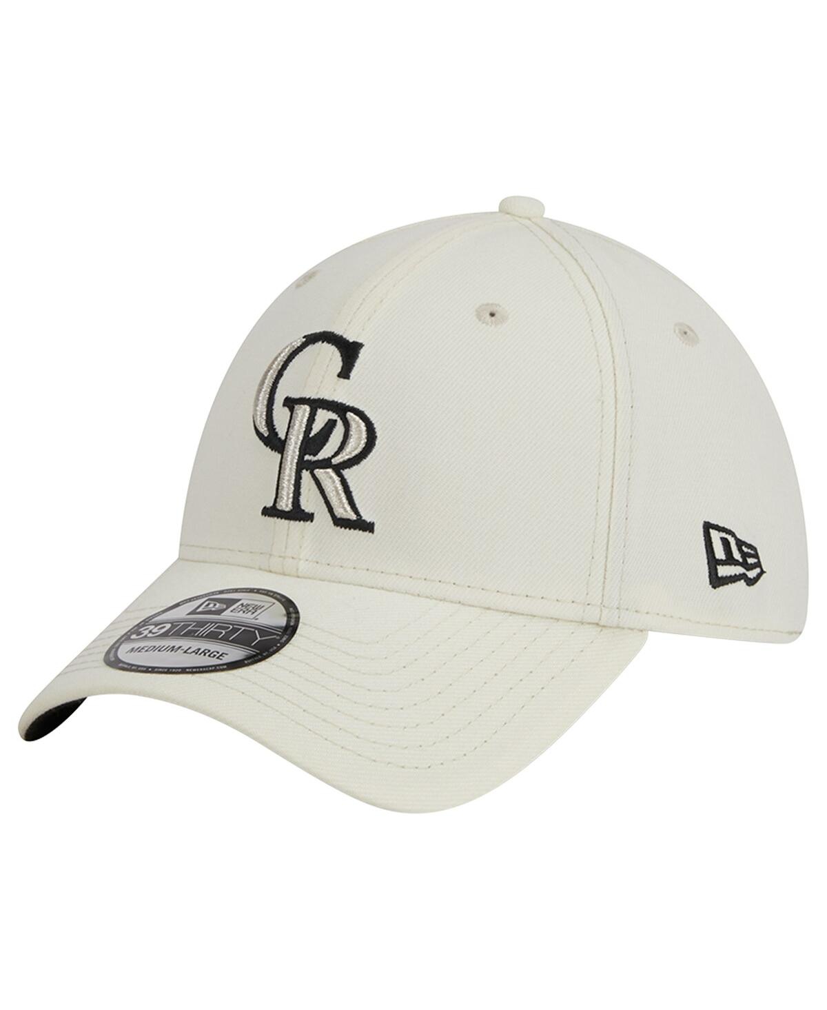 Men's New EraColorado Rockies Chrome Team Classic 39THIRTY Flex Hat - White