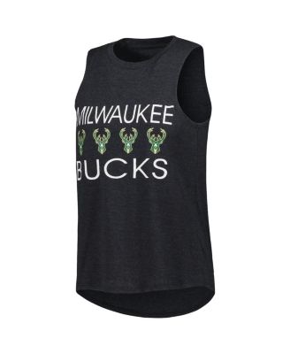 Women's Hunter Green, Black Milwaukee Bucks Team Tank Top and Pants Sleep Set