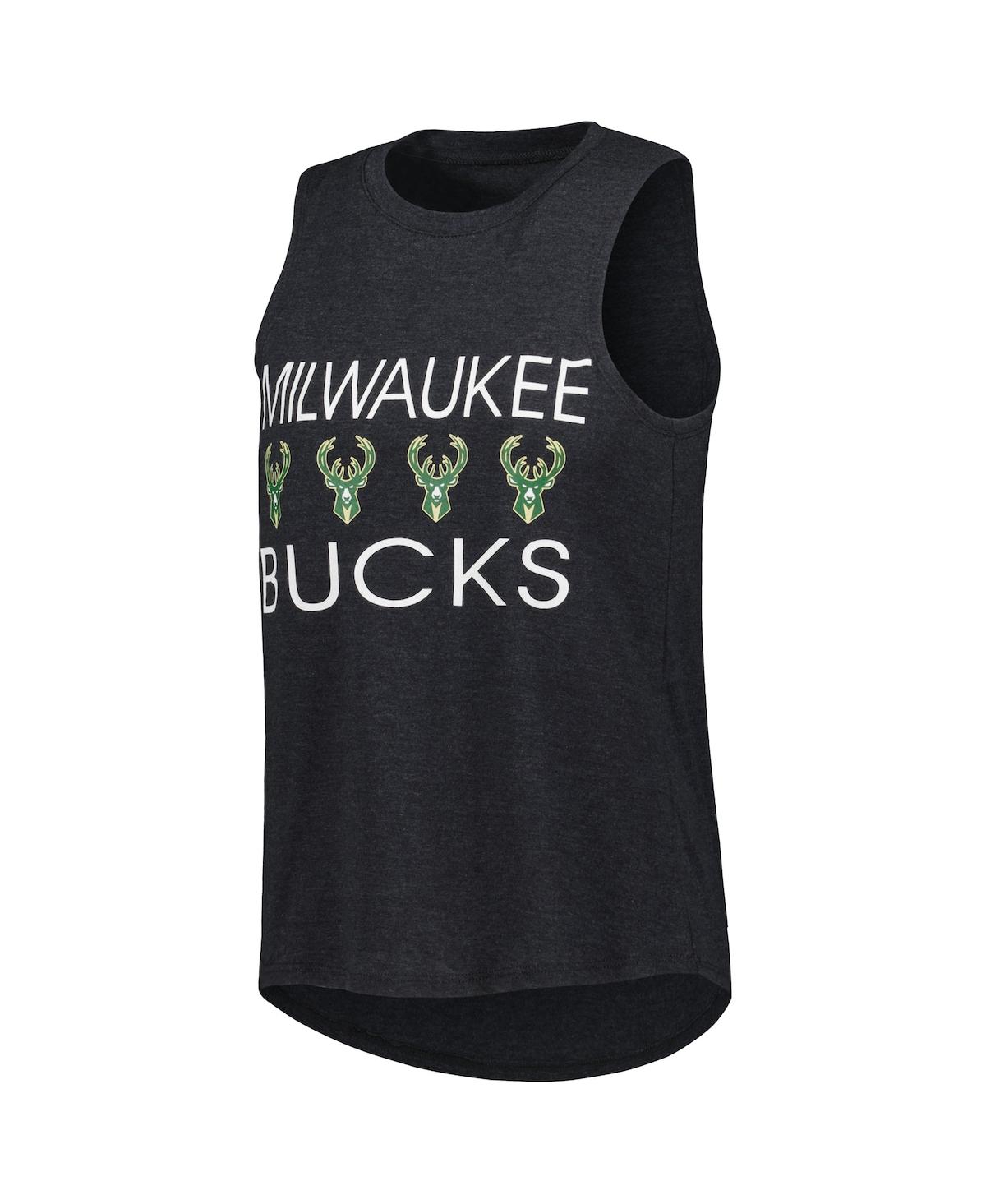 Concepts Sport Women's  Hunter Green, Black Milwaukee Bucks Team Tank Top And Pants Sleep Set In Hunter Green,black