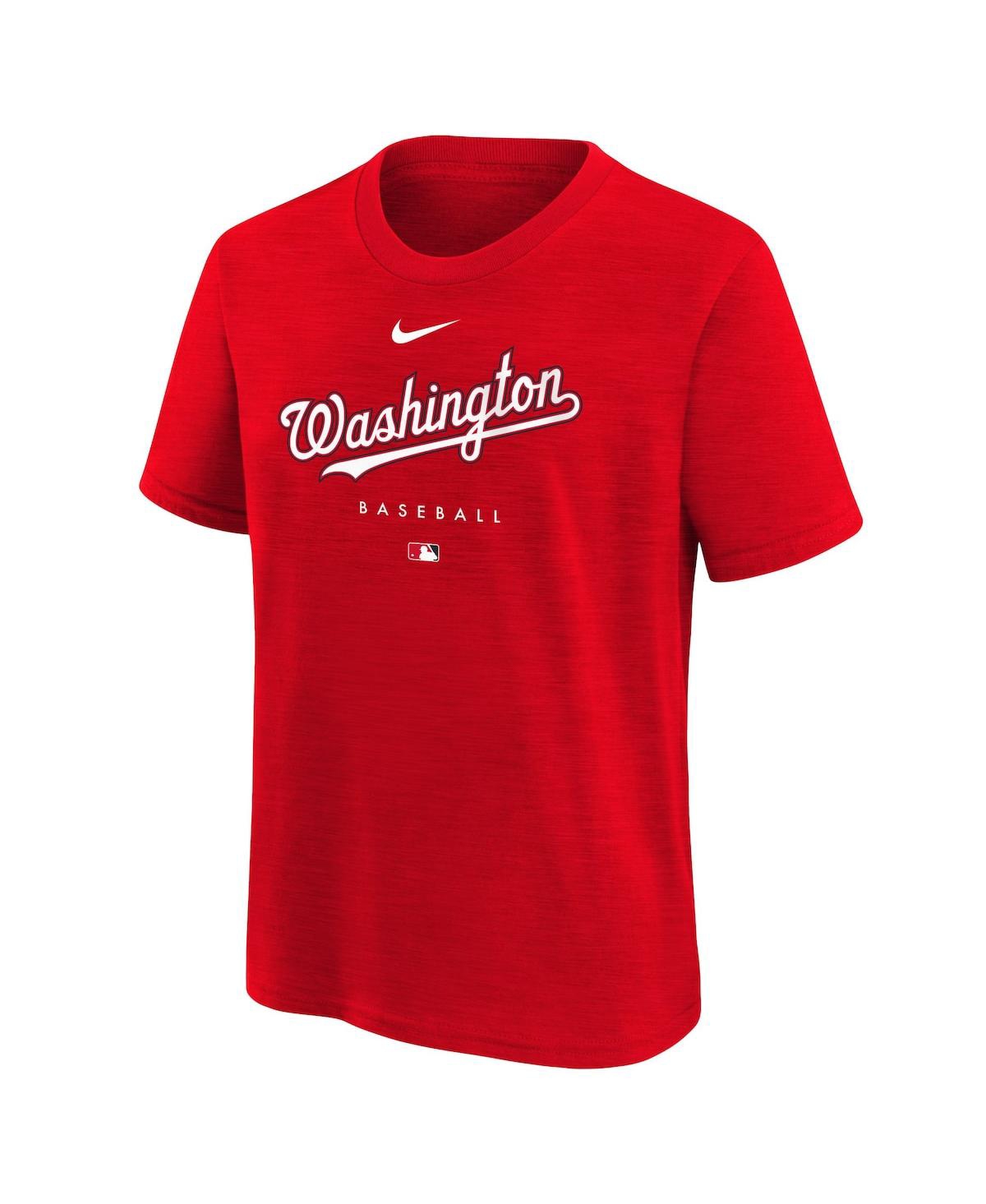 Shop Nike Big Boys And Girls  Red Washington Nationals Authentic Collection Early Work Tri-blend T-shirt