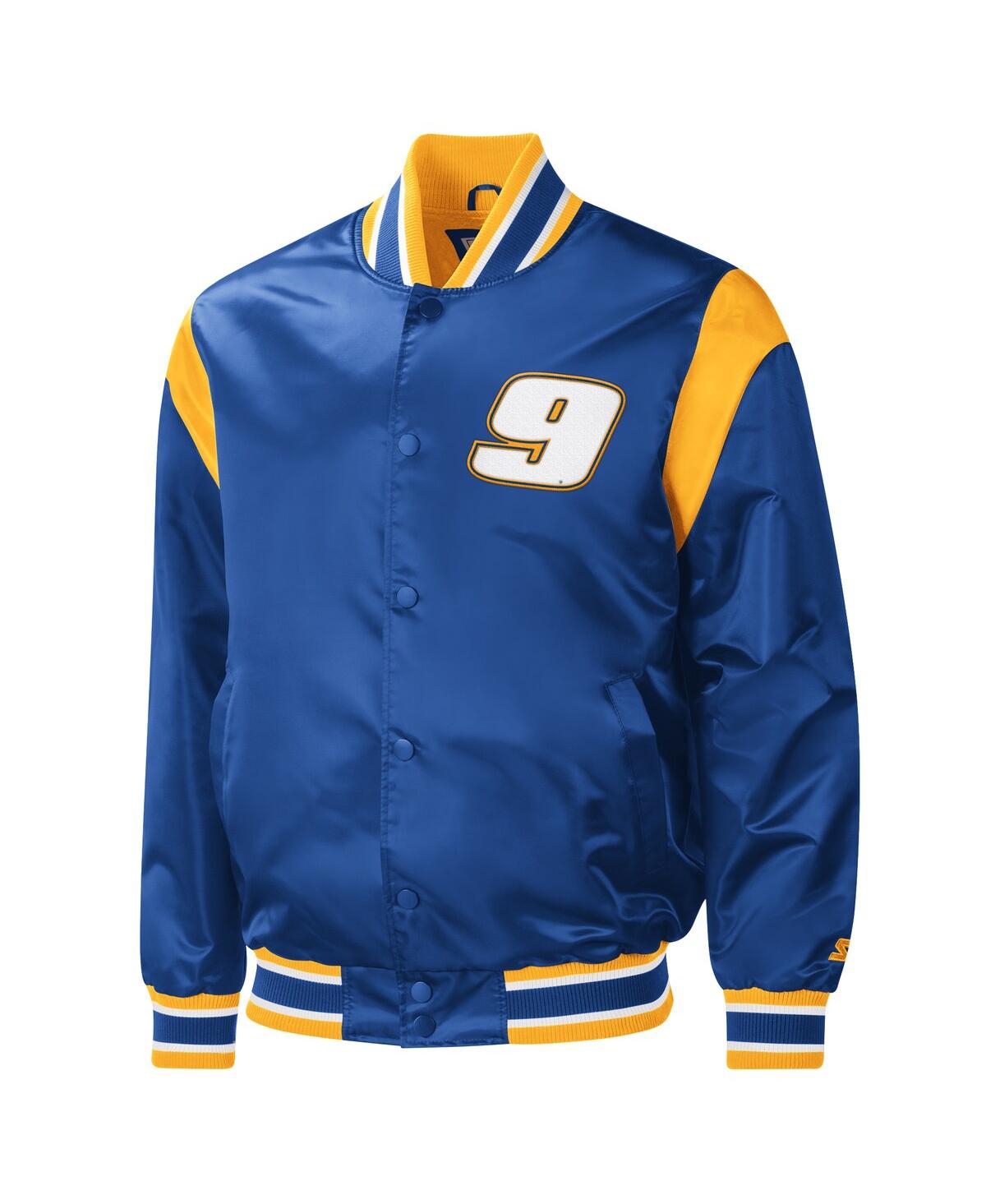 Starter Royal Chase Elliott Force Play Full-snap Varsity Jacket In Royal