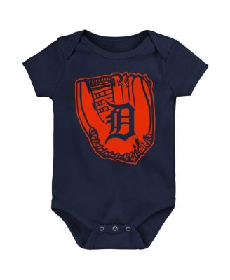 Newborn and Infant Boys and Girls Orange, Navy, White Detroit Tigers Minor League Player Three-Pack Bodysuit Set