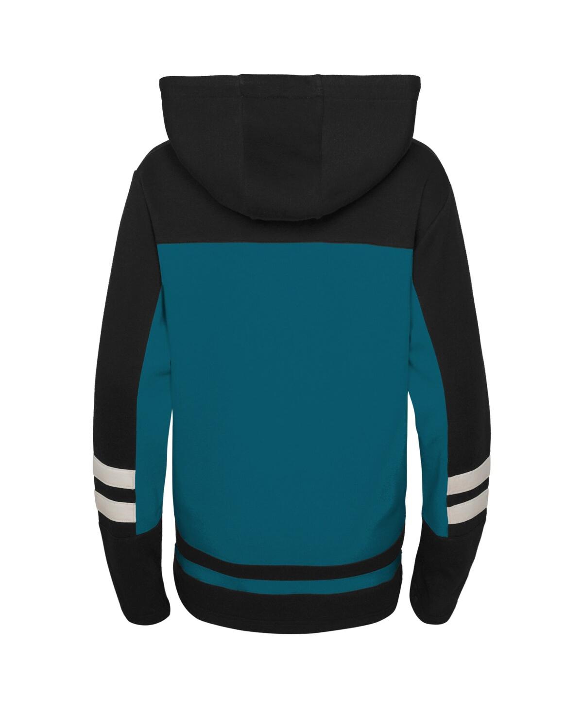 Shop Outerstuff Preschool Boys And Girls Teal San Jose Sharks Ageless Revisited Lace-up V-neck Pullover Hoodie