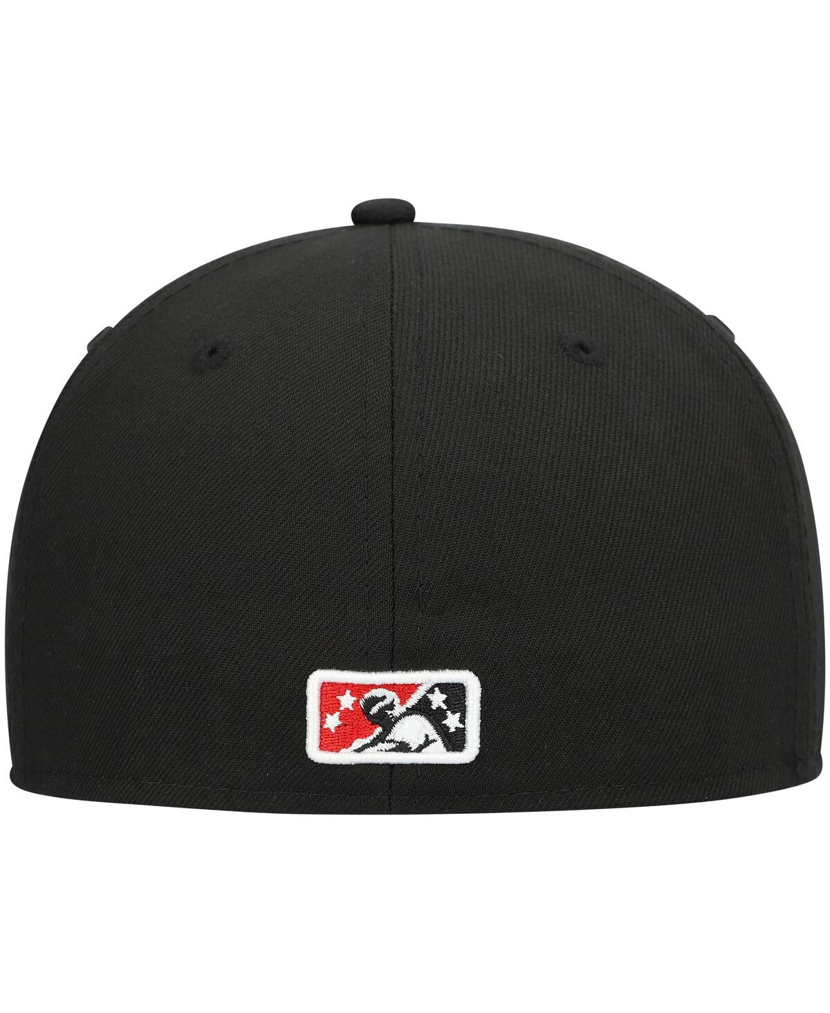 Men's New EraRichmond Flying Squirrels Authentic Collection Team Home 59FIFTY Fitted Hat - Black