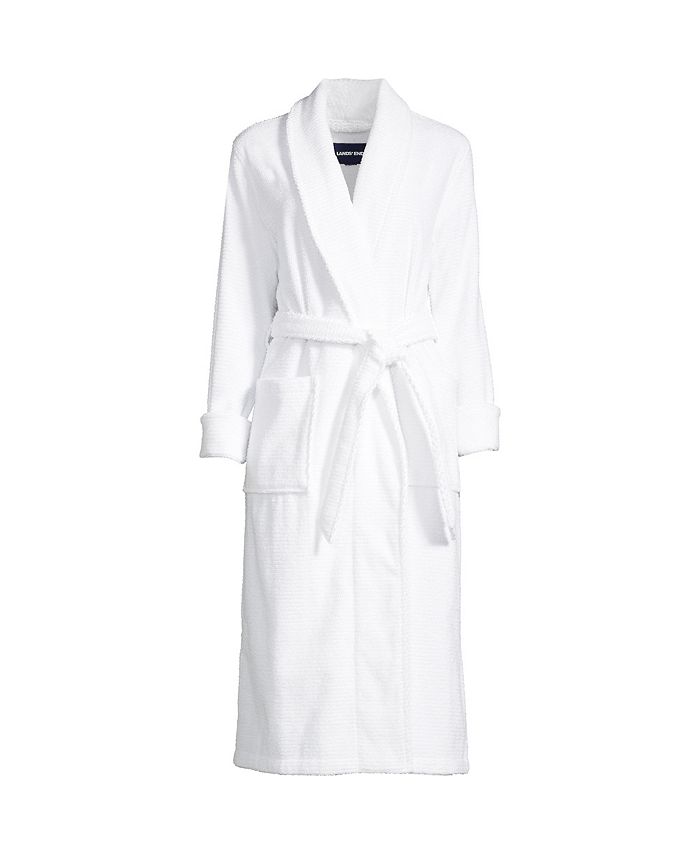 Lands' End Women's Cotton Terry Long Spa Bath Robe Macy's