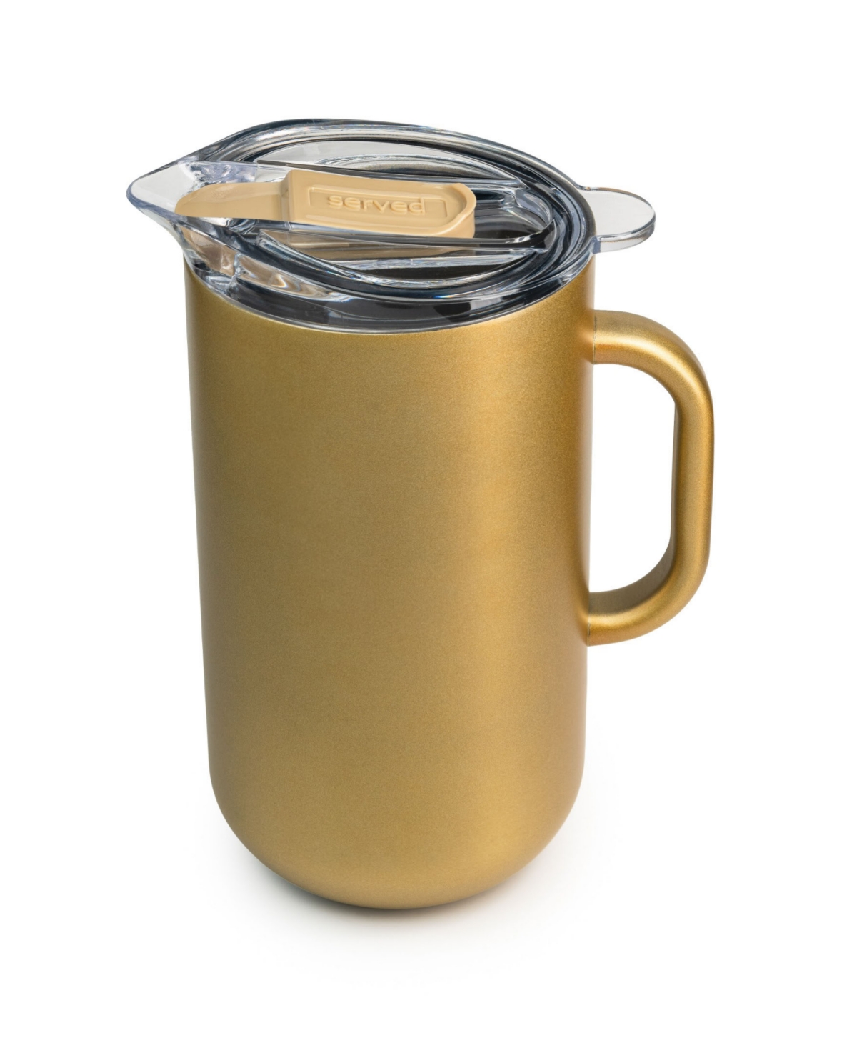 Served Vacuum-insulated Double-walled Copper-lined Stainless Steel Pitcher 2 Liter In Golden