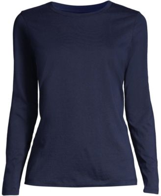 Lands' End Women's Relaxed Supima Cotton Long Sleeve Crew