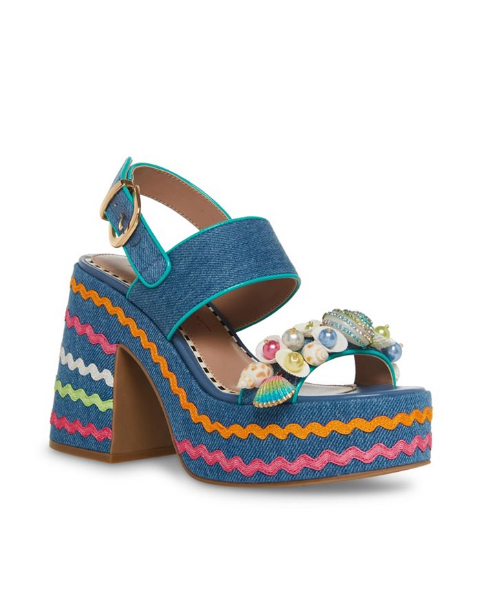 Betsey johnson tobie hot sale embellished platform sandals
