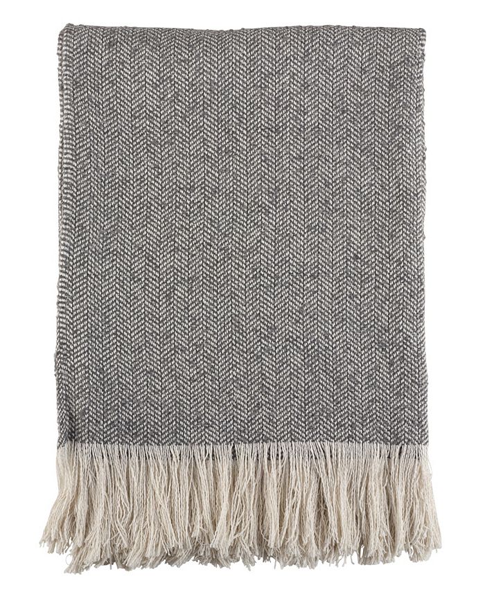 Saro Lifestyle Herringbone Throw Macy s