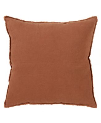 Fringed Linen Decorative Pillow, 20" x 20"