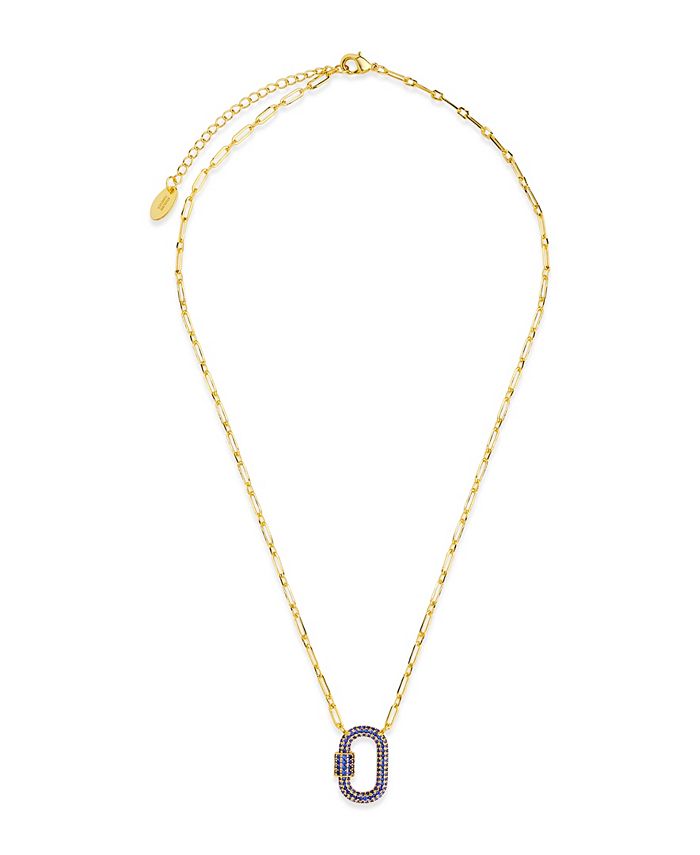 evie & emma Cubic Zirconium Duo Faith Disc with Pavé Pendant Necklace