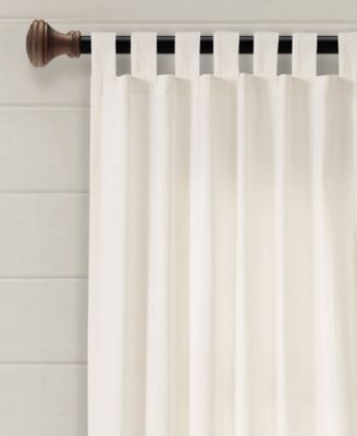Lush Decor Farmhouse Faux Linen Tab Top Window Curtain Panel Single 40"W x 84"L - Curtains For Bedroom - Living Room Curtains