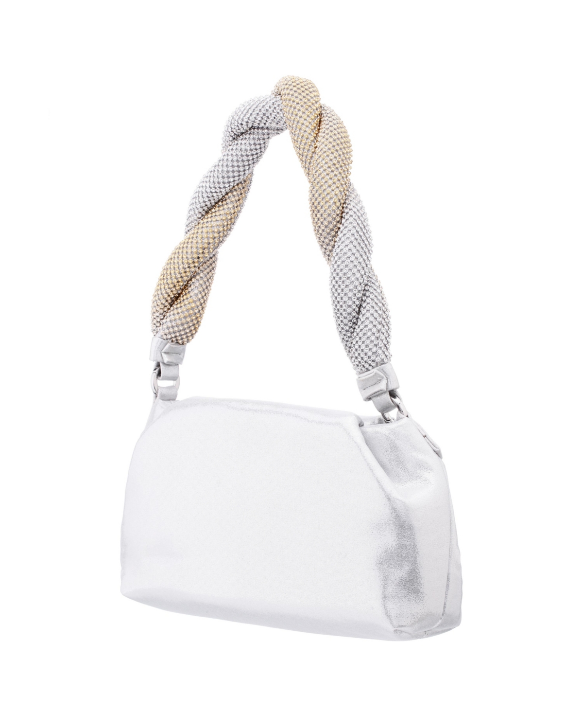 Shop Nina Ombre Twisted Crystal Mesh Strap Shoulder Bag In Silver