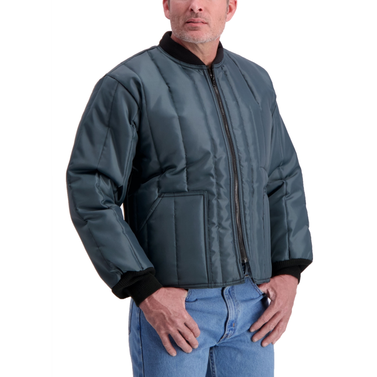 Men's Econo-Tuff Warm Lightweight Fiberfill Insulated Workwear Jacket - Navy