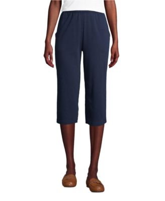 Women's Sport Knit High Rise Elastic Waist Capri Pants