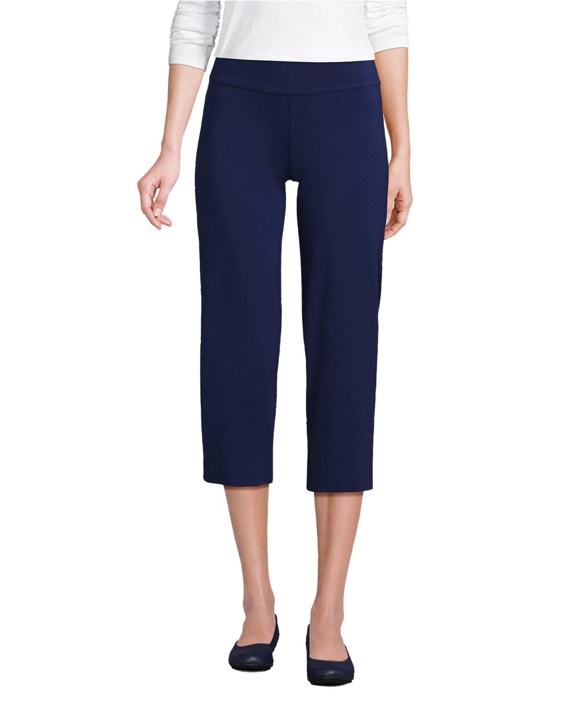 Lands' End Women's Starfish Mid Rise Pull On Crop Pants