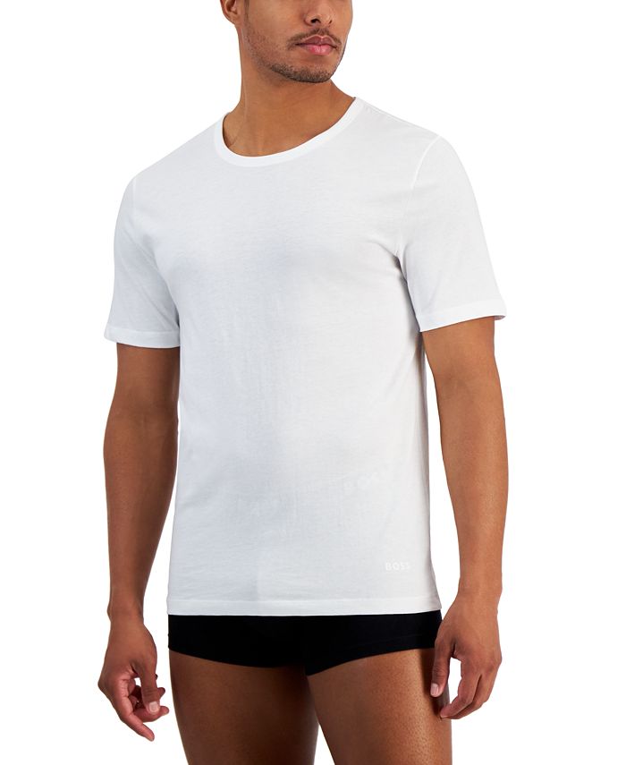 BOSS Men's Authentic 5-Pk. Solid Cotton Undershirts - Macy's